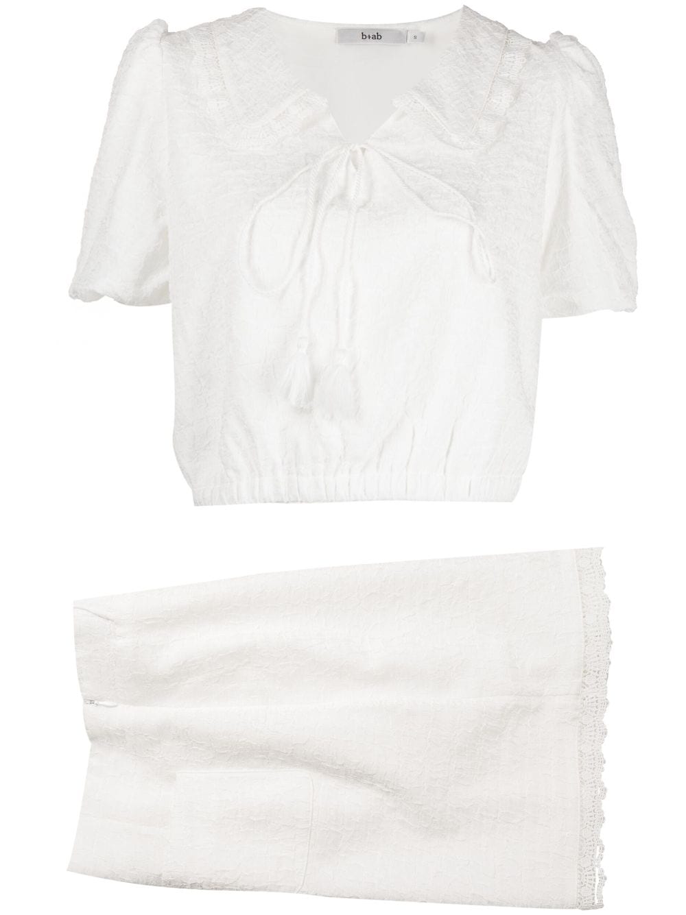 b+ab lace-trim top & skirt set - White von b+ab