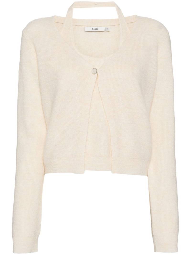 b+ab layered button-up cardigan - Neutrals von b+ab