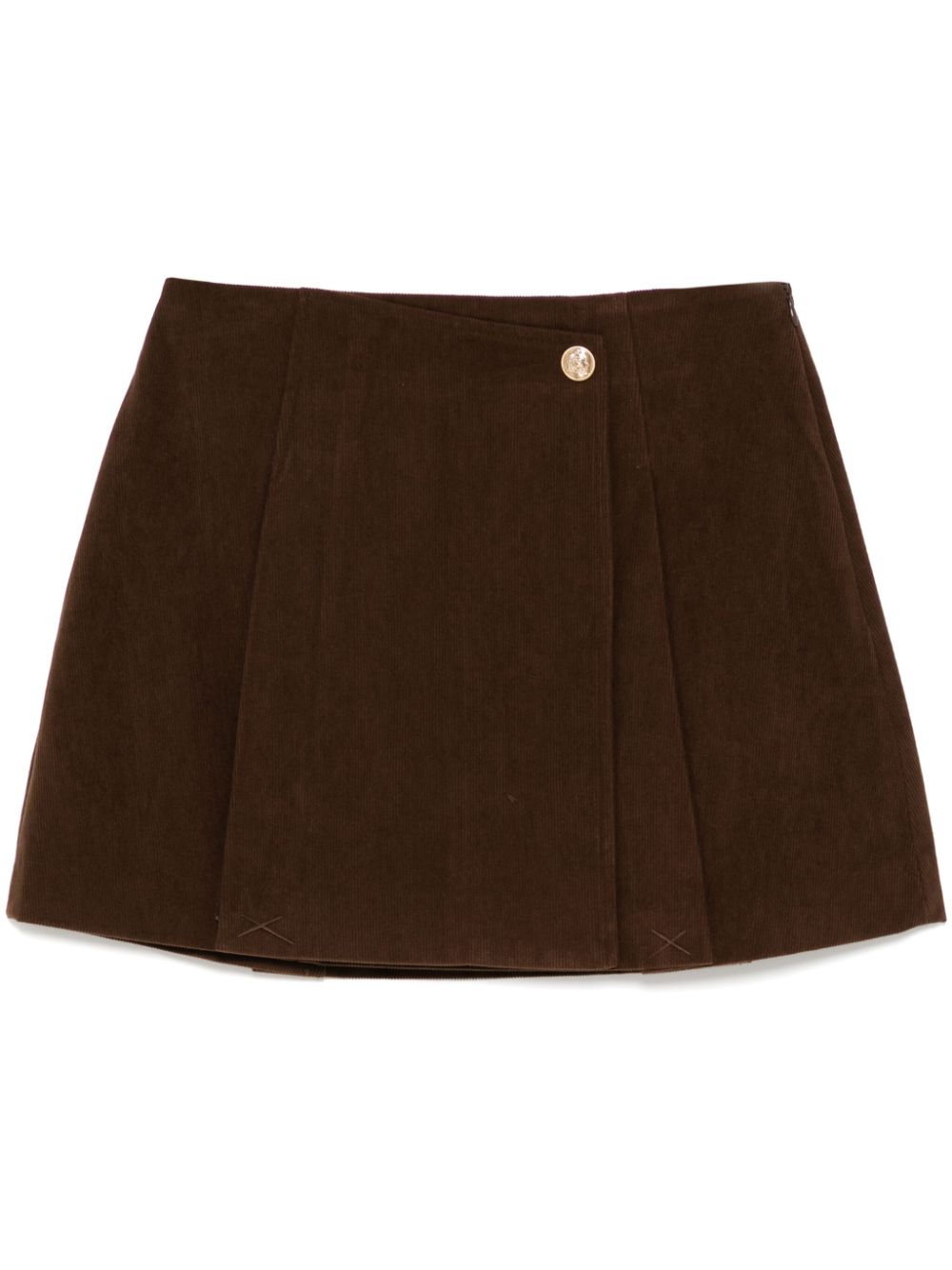 b+ab logo embossed button A-line skirt - Brown von b+ab