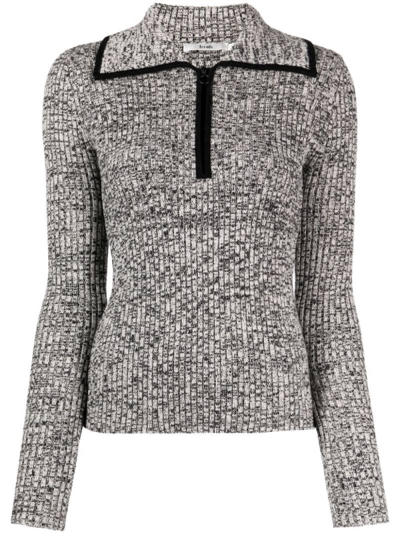 b+ab mélange-effect half-zip jumper - Black von b+ab