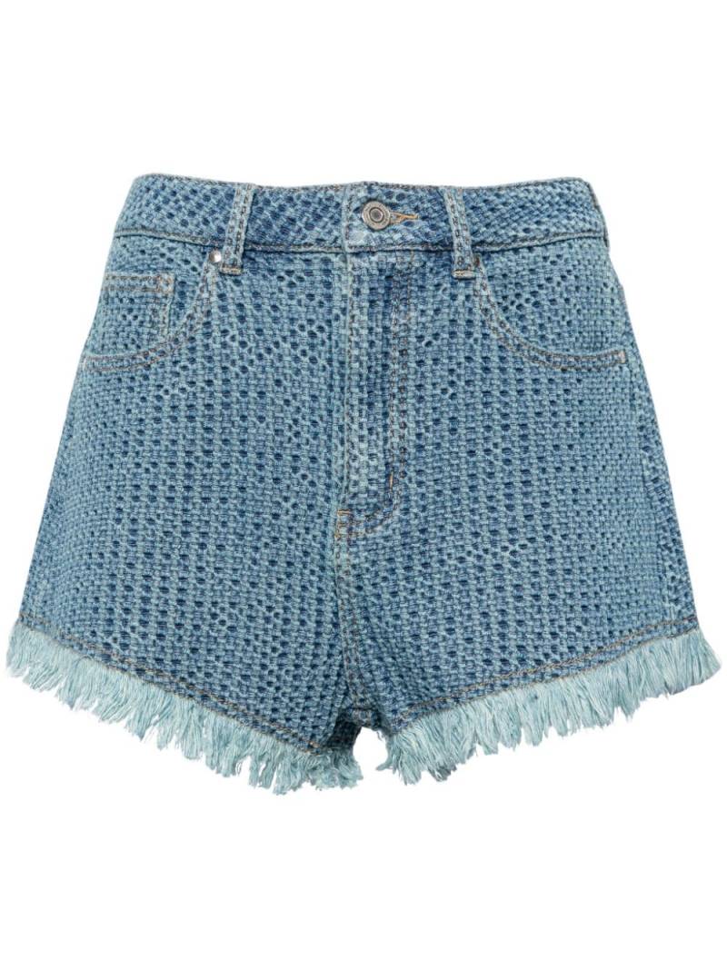 b+ab mesh-design high-waisted shorts - Blue von b+ab