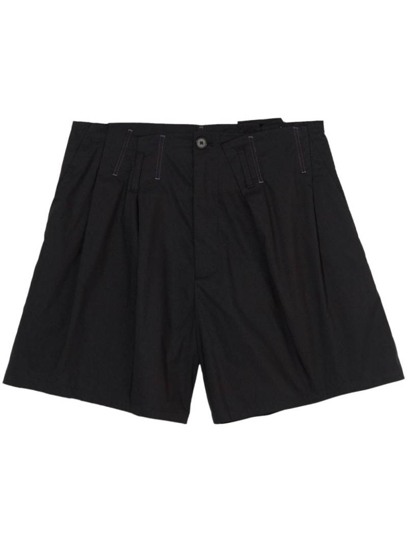 b+ab pleated cotton-blend shorts - Black von b+ab