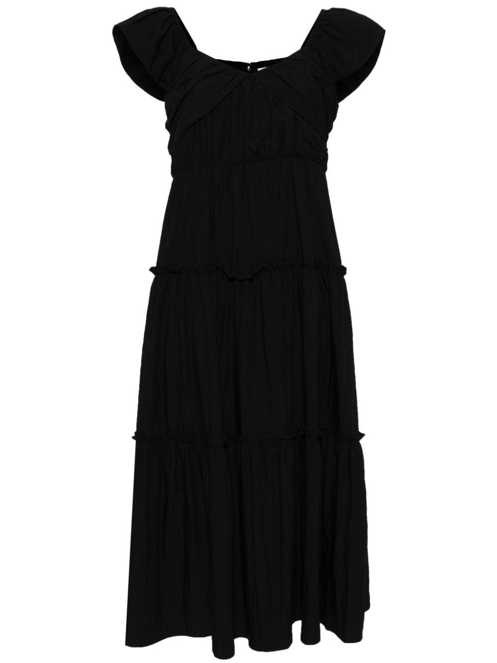 b+ab pleated tiered midi dress - Black von b+ab