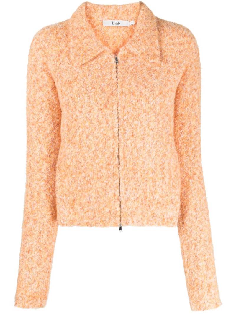 b+ab pointed-collar zip-up cardigan - Orange von b+ab