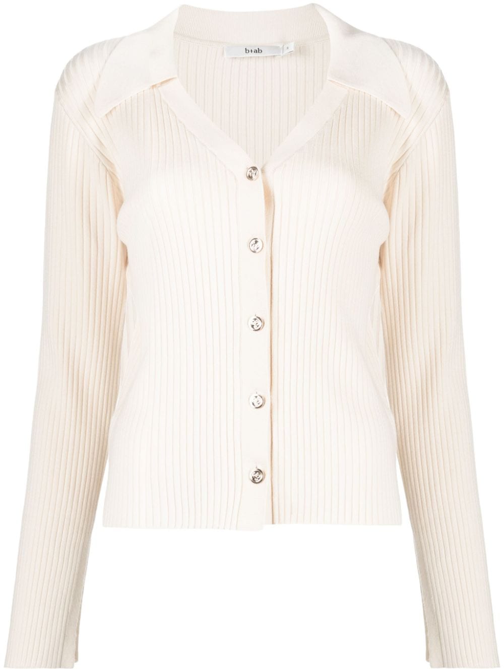 b+ab pointed-flat collar button-down cardigan - Neutrals von b+ab