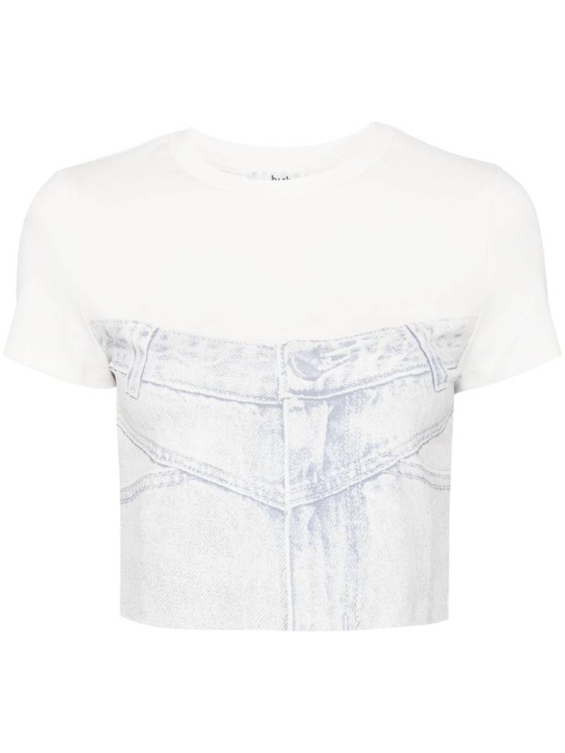 b+ab printed cropped T-shirt - White von b+ab