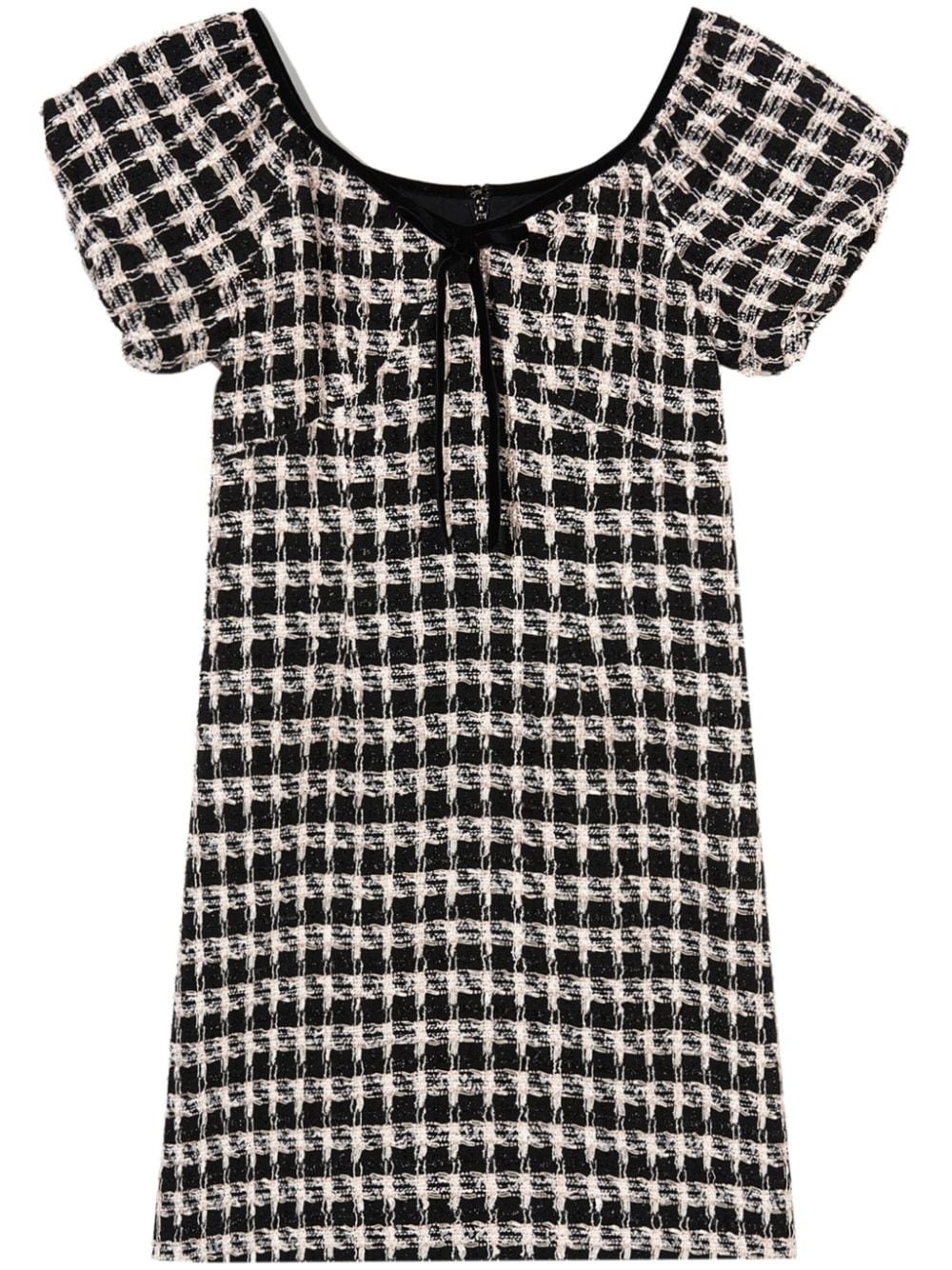 b+ab puff-sleeve tweed dress - Black von b+ab