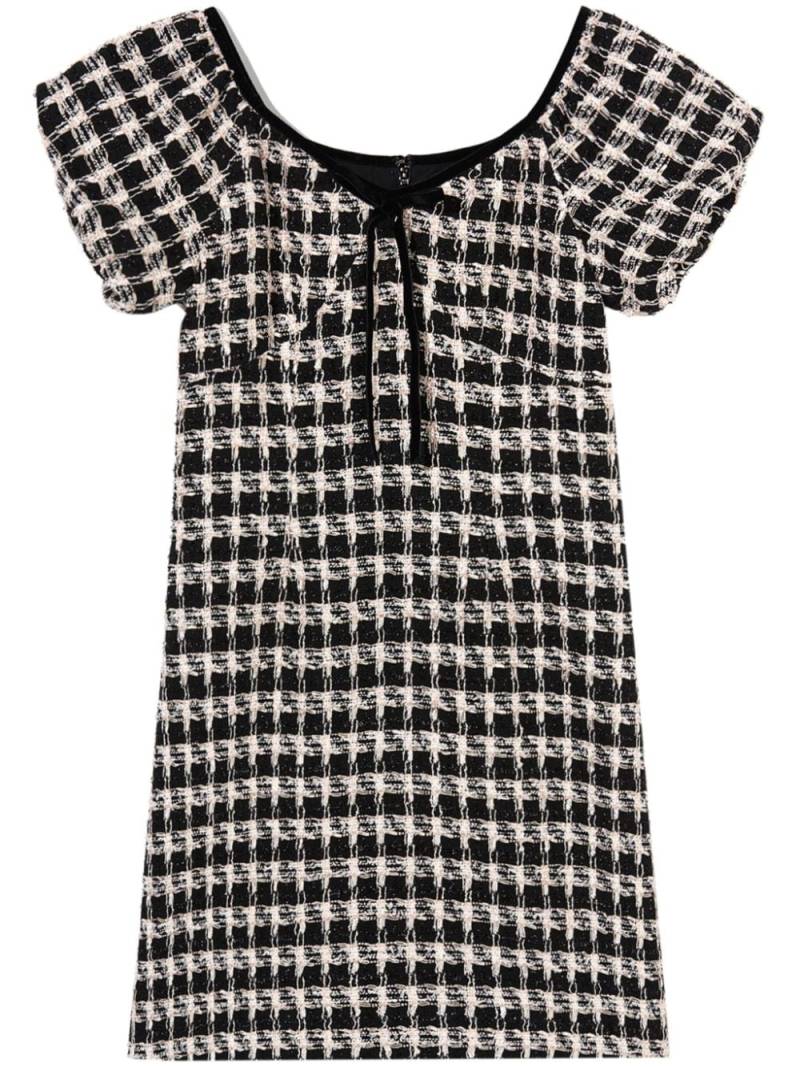 b+ab puff-sleeve tweed dress - Black von b+ab