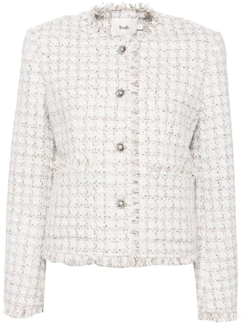 b+ab raw-finish tweed jacket - Neutrals von b+ab