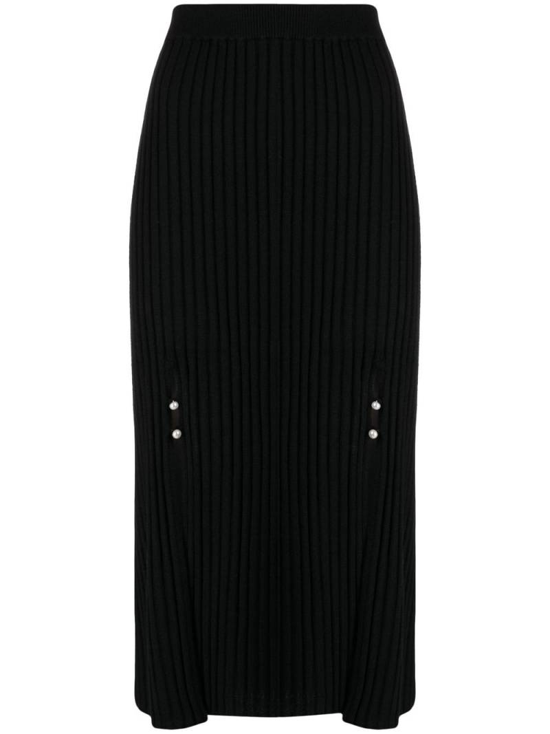 b+ab ribbed-knit front-slit skirt - Black von b+ab