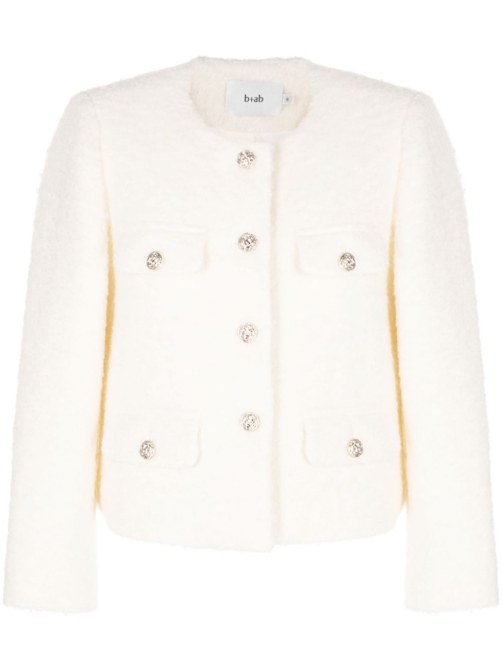 b+ab round-neck brushed-finish jacket - Neutrals von b+ab