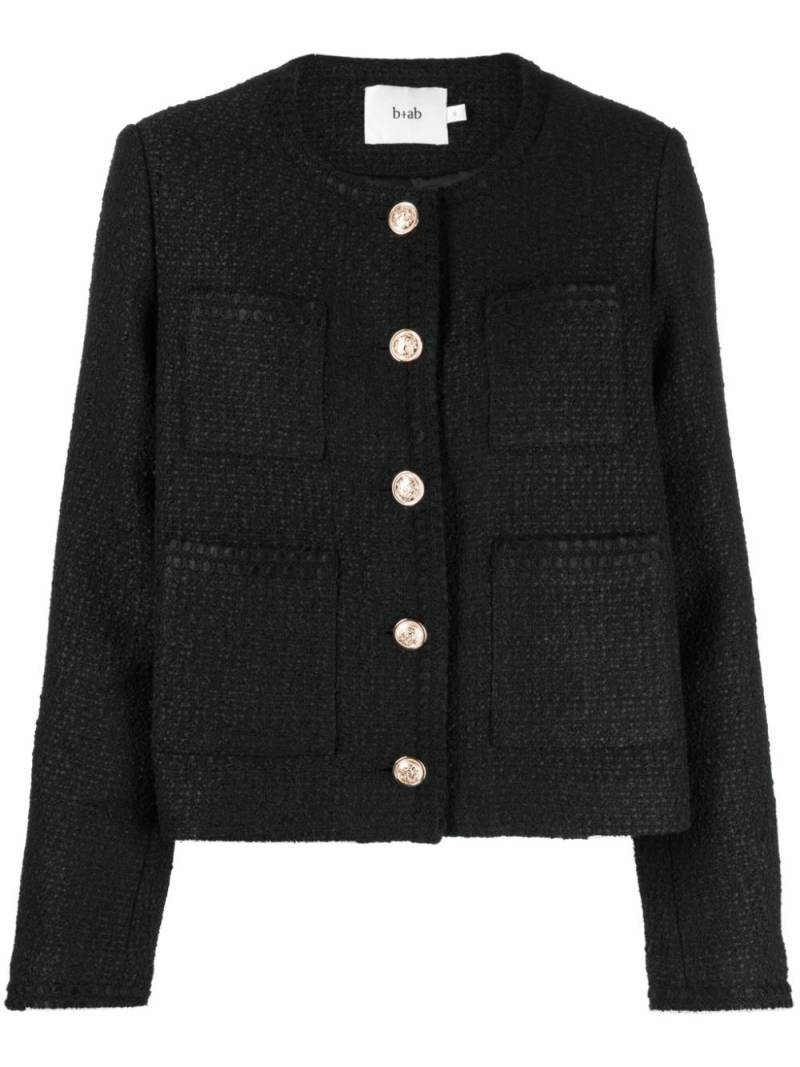 b+ab round-neck button-down jacket - Black von b+ab