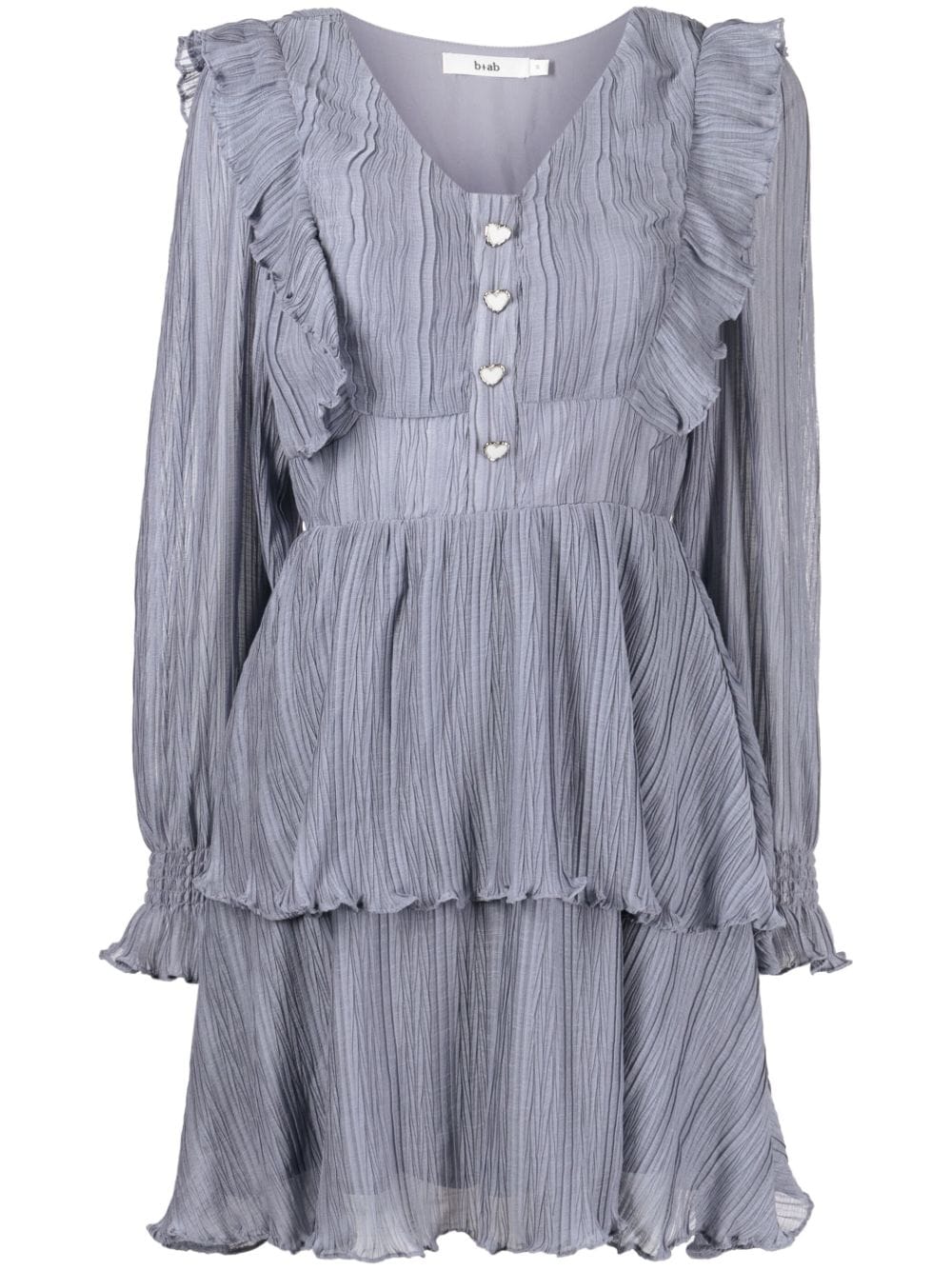 b+ab ruffled layered long-sleeved dress - Grey von b+ab