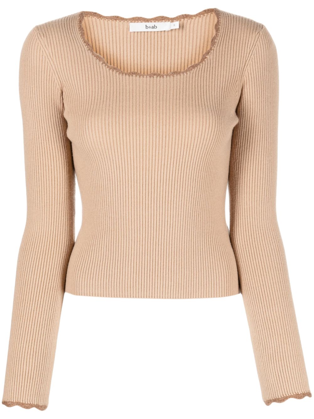 b+ab scallop-edge ribbed-knit jumper - Neutrals von b+ab