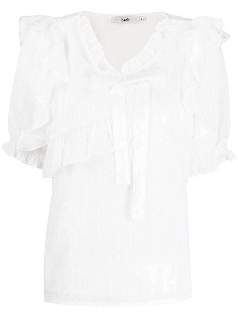 b+ab seersucker-texture ruffled blouse - White von b+ab