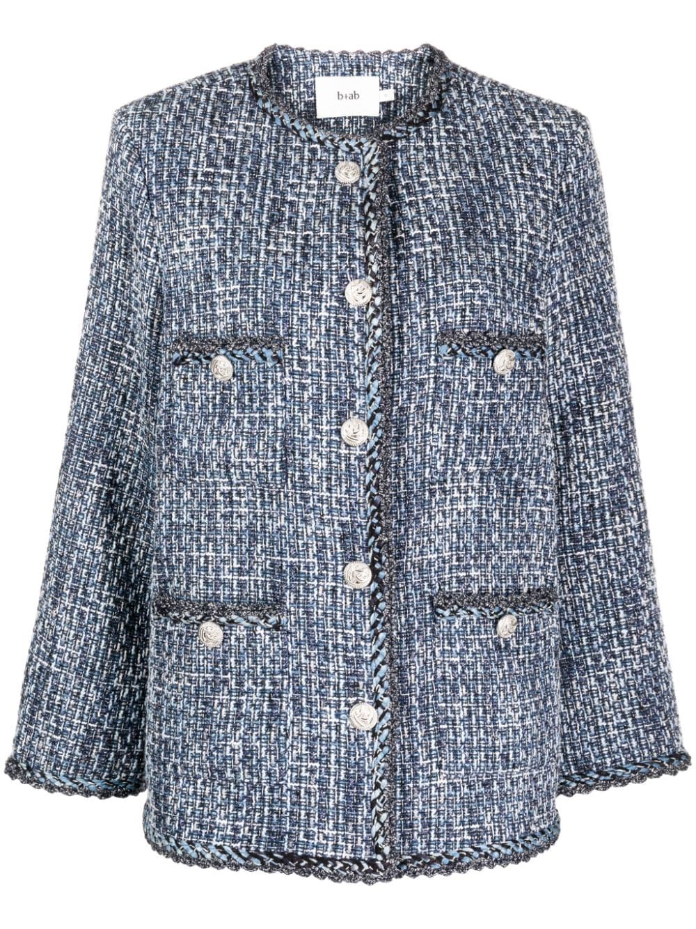 b+ab single-breasted tweed jacket - Blue von b+ab