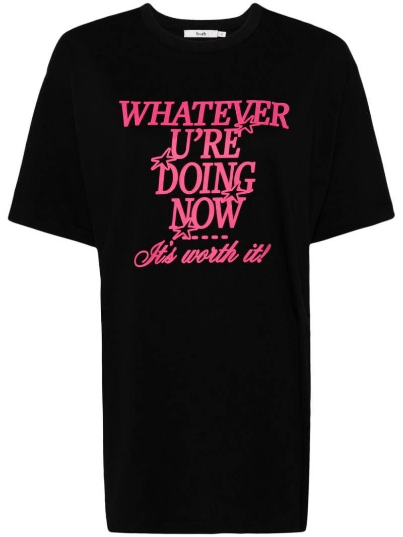 b+ab slogan-print cotton T-shirt - Black von b+ab