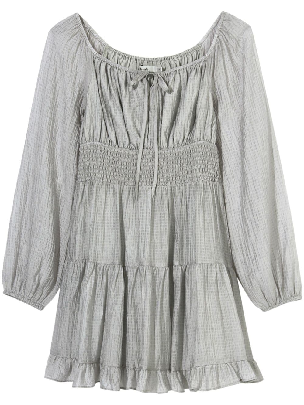 b+ab smocked ruffle-hem minidress - Grey von b+ab