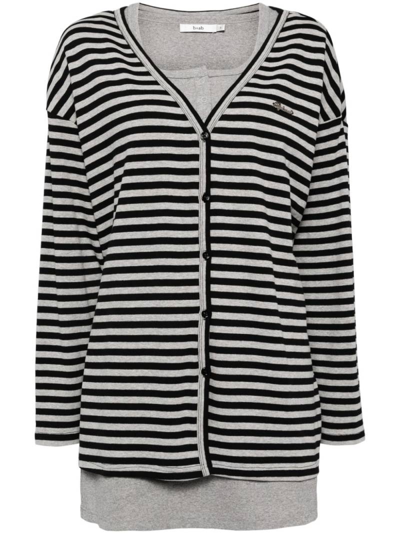 b+ab striped button-up cardigan - Black von b+ab