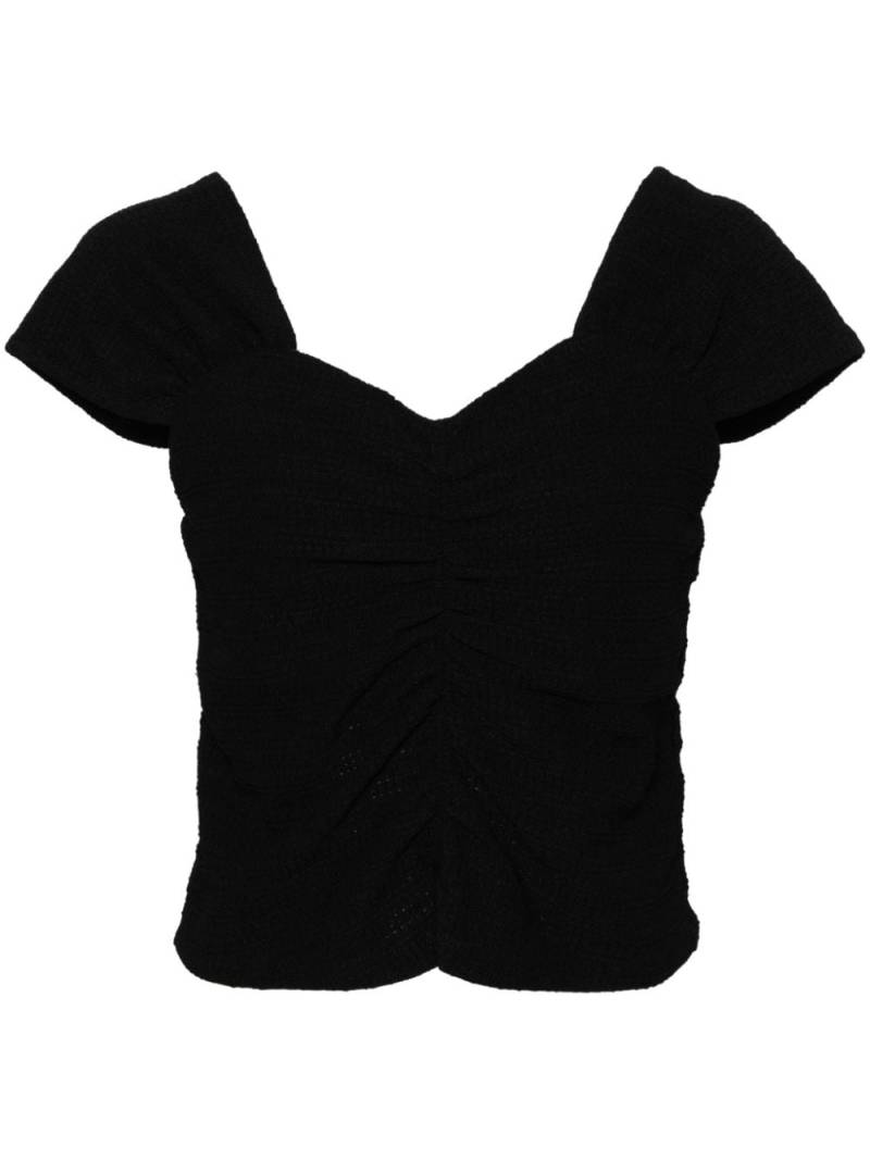 b+ab textured ruched-detail top - Black von b+ab