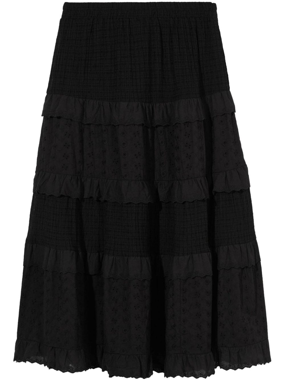 b+ab tiered lace-panel maxi skirt - Black von b+ab