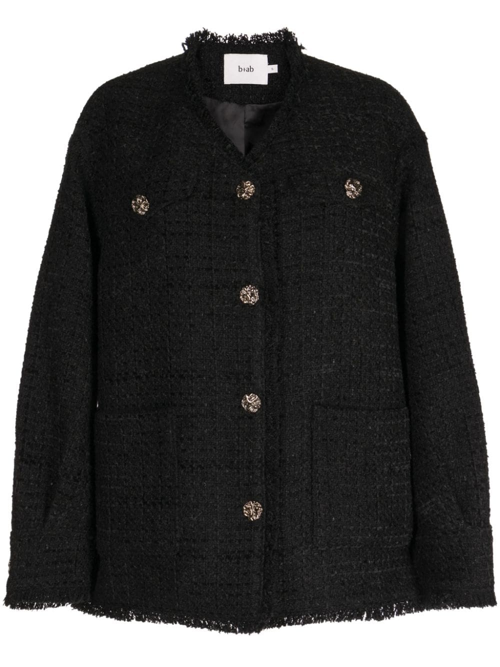 b+ab tweed button-up jacket - Black von b+ab