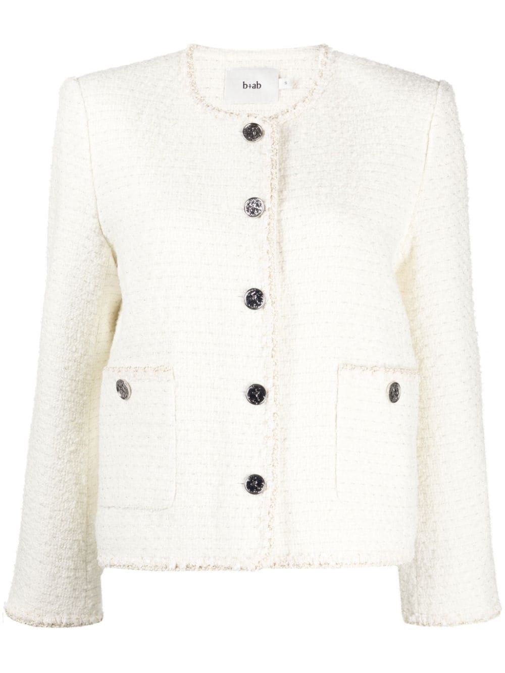 b+ab tweed button-up jacket - White von b+ab