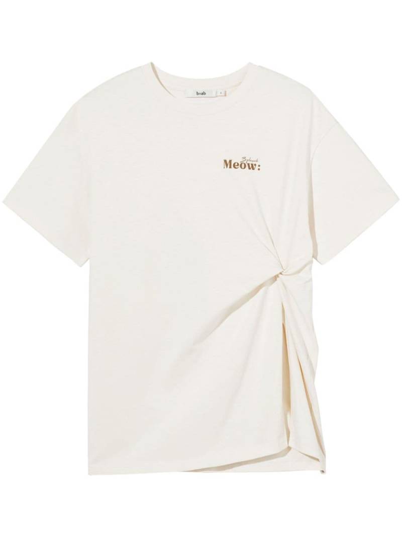 b+ab twisted cotton T-shirt - Neutrals von b+ab