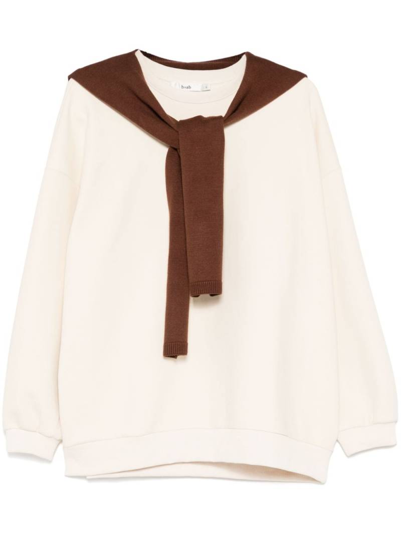 b+ab wrap-around scarf sweatshirt - Neutrals von b+ab