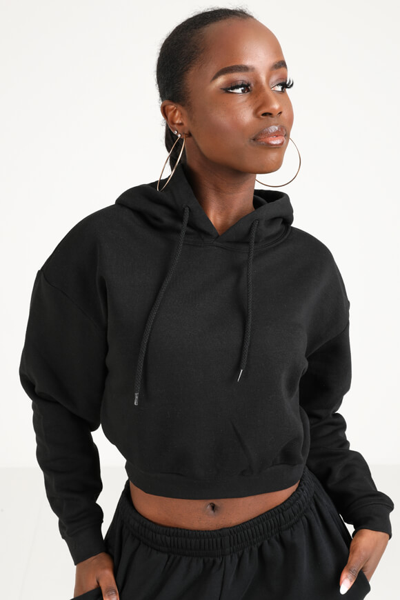 Basigal Crop Kapuzensweatshirt | Schwarz | Damen  | L von Basigal