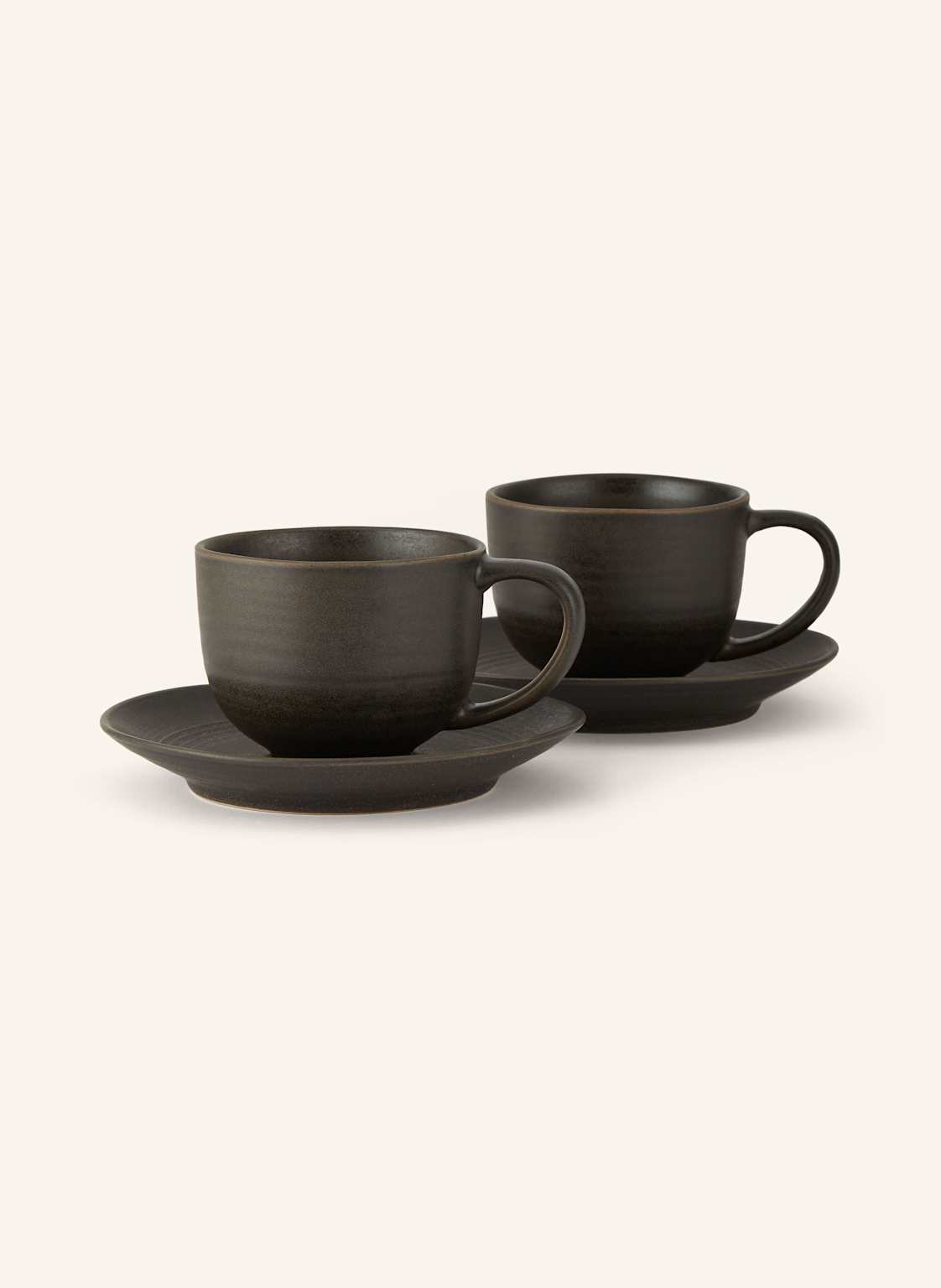 Blomus 2er-Set Kaffeetassen Kumi Mit Untertasse braun von blomus