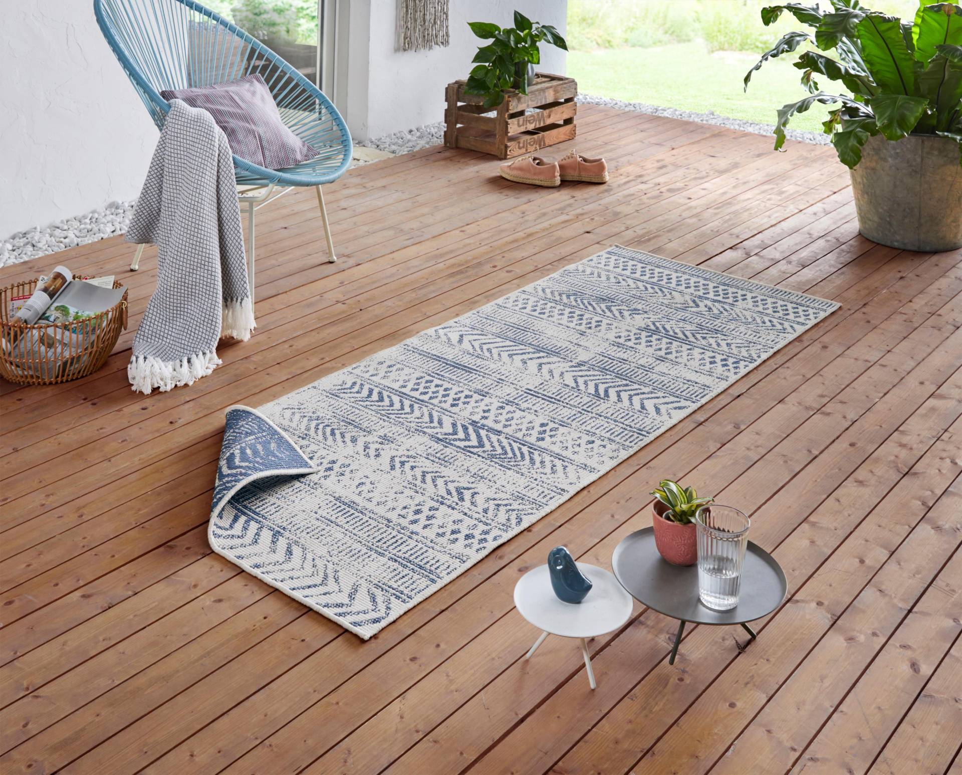 NORTHRUGS Teppich »BIRI Wendeteppich«, rechteckig, In-& Outdoor, Wetterfest, Balkon, Garten, Wohnzimmer, Wasserfest, Boho von NORTHRUGS