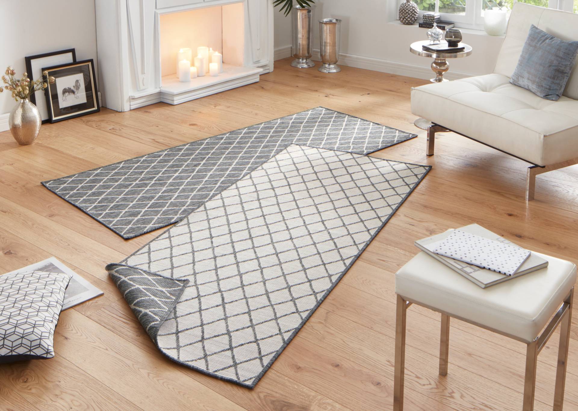 NORTHRUGS Teppich »Malaga Wendeteppich«, rechteckig, 5 mm Höhe, In-& Outdoor, Wetterfest, Balkon, Garten, Wohnzimmer, Wasserfest von NORTHRUGS