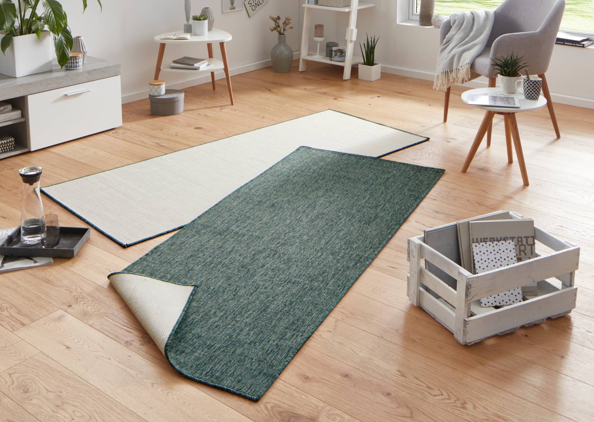 NORTHRUGS Teppich »Miami Wendeteppich«, rechteckig, 5 mm Höhe, In-& Outdoor, Wetterfest, Balkon, Läufer, Wohnzimmer, Wasserfest von NORTHRUGS