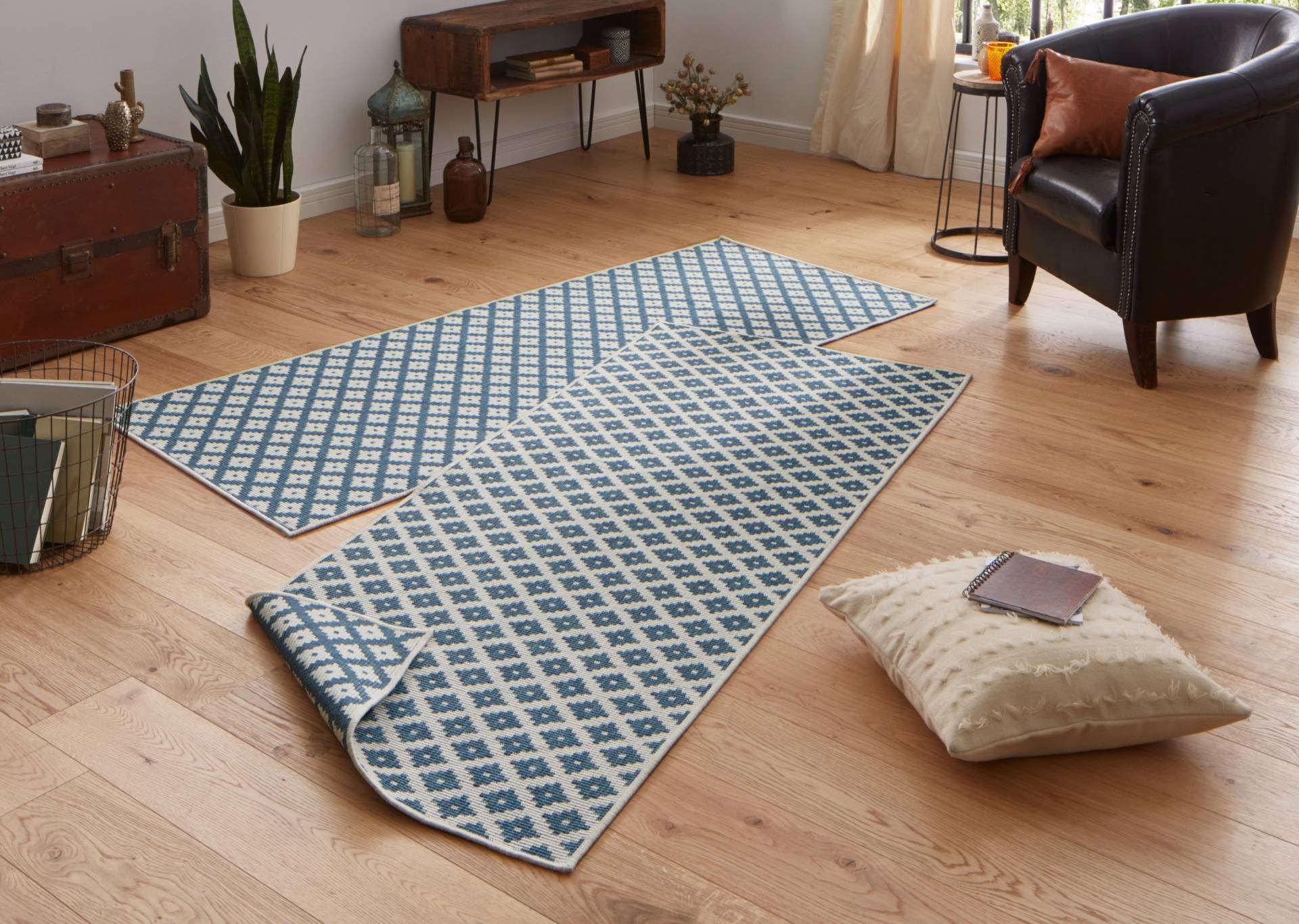 NORTHRUGS Teppich »Nizza«, rechteckig, 5 mm Höhe, In-& Outdoor, Wetterfest, Balkon, Garten, Wohnzimmer, Wasserfest von NORTHRUGS