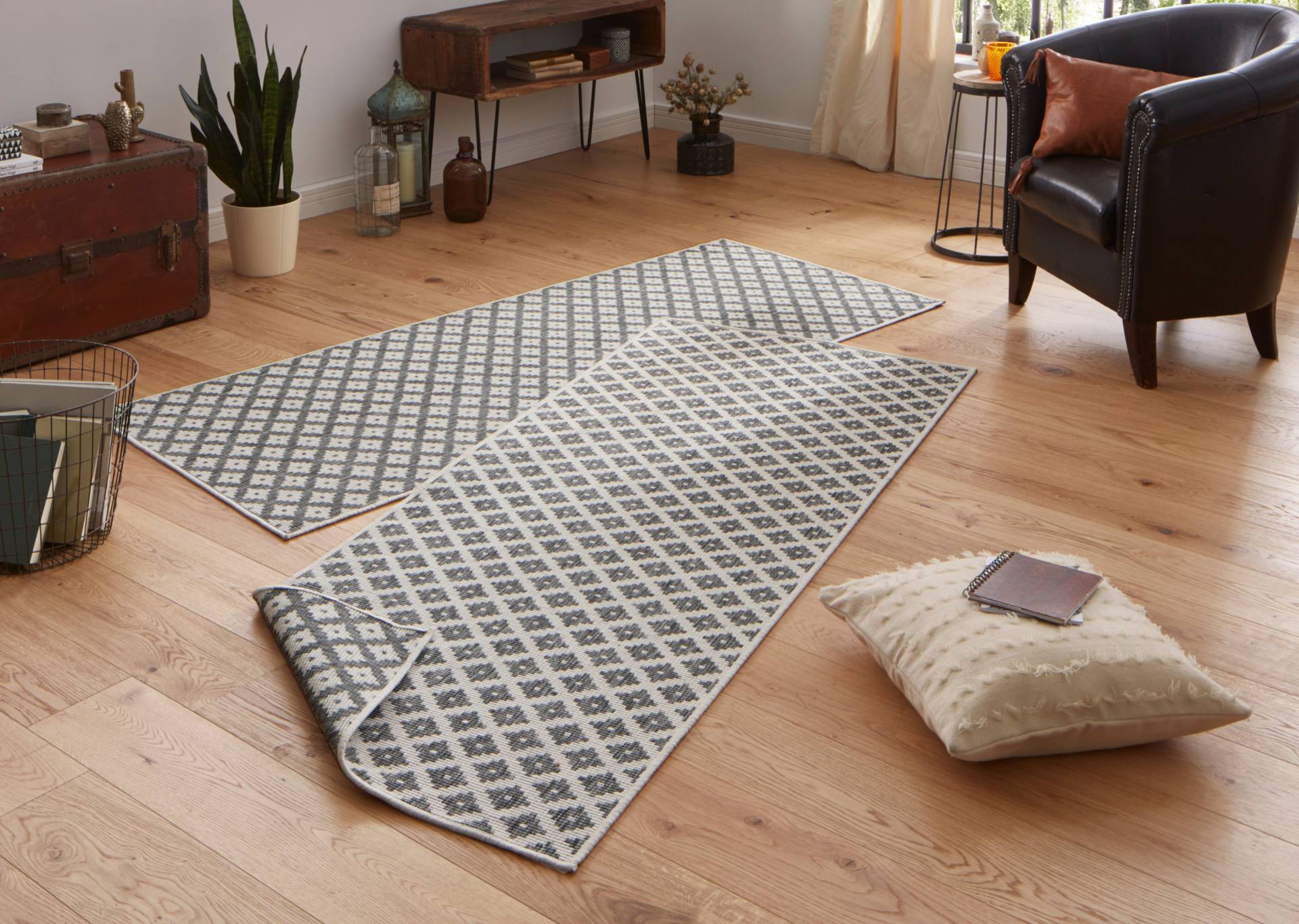 NORTHRUGS Teppich »Nizza Wendeteppich«, rechteckig, 5 mm Höhe, In-& Outdoor, Wetterfest, Balkon, Läufer, Wohnzimmer, Wasserfest von NORTHRUGS