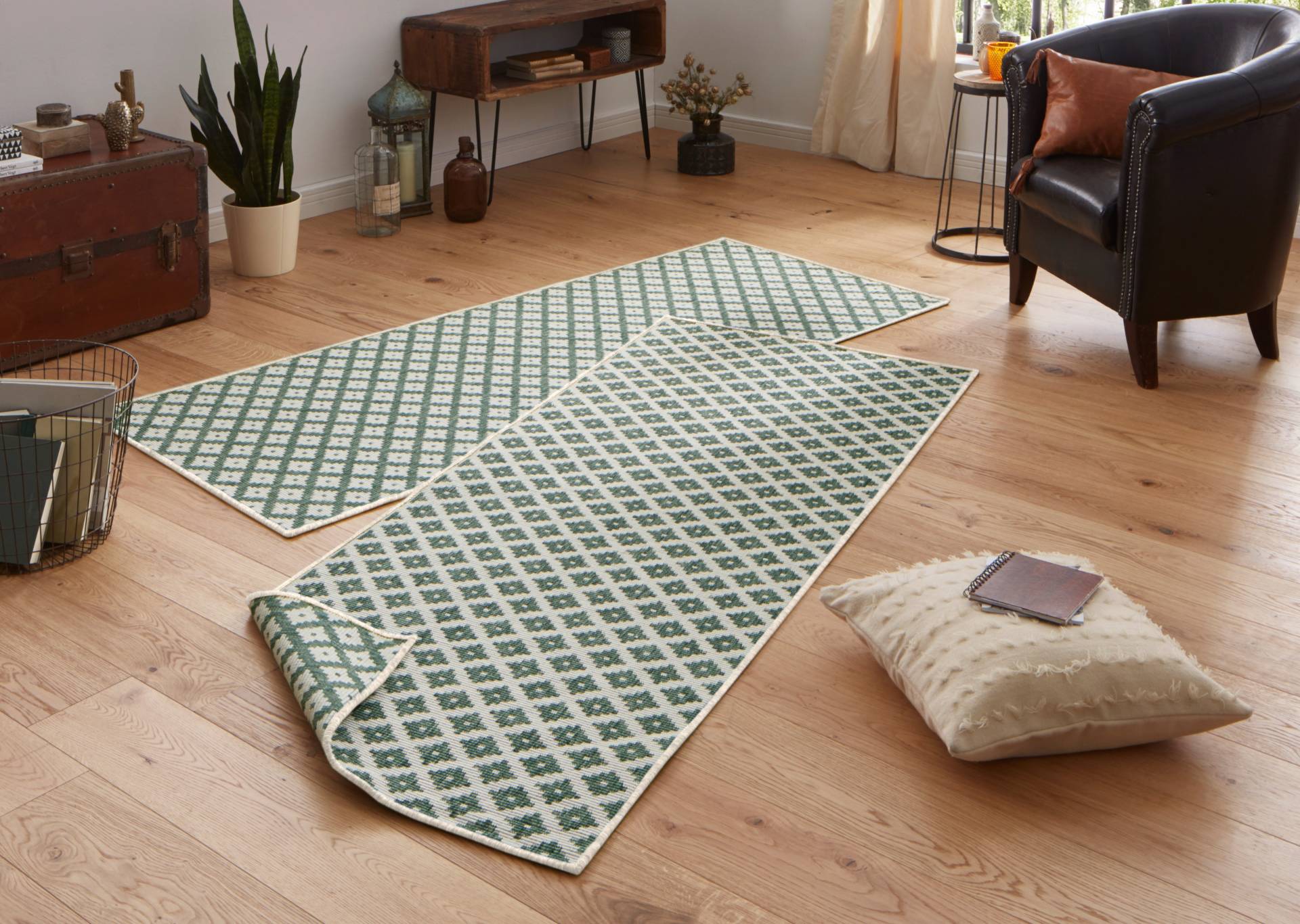 NORTHRUGS Teppich »Nizza Wendeteppich«, rechteckig, 5 mm Höhe, In-& Outdoor, Wetterfest, Balkon, Läufer, Wohnzimmer, Wasserfest von NORTHRUGS