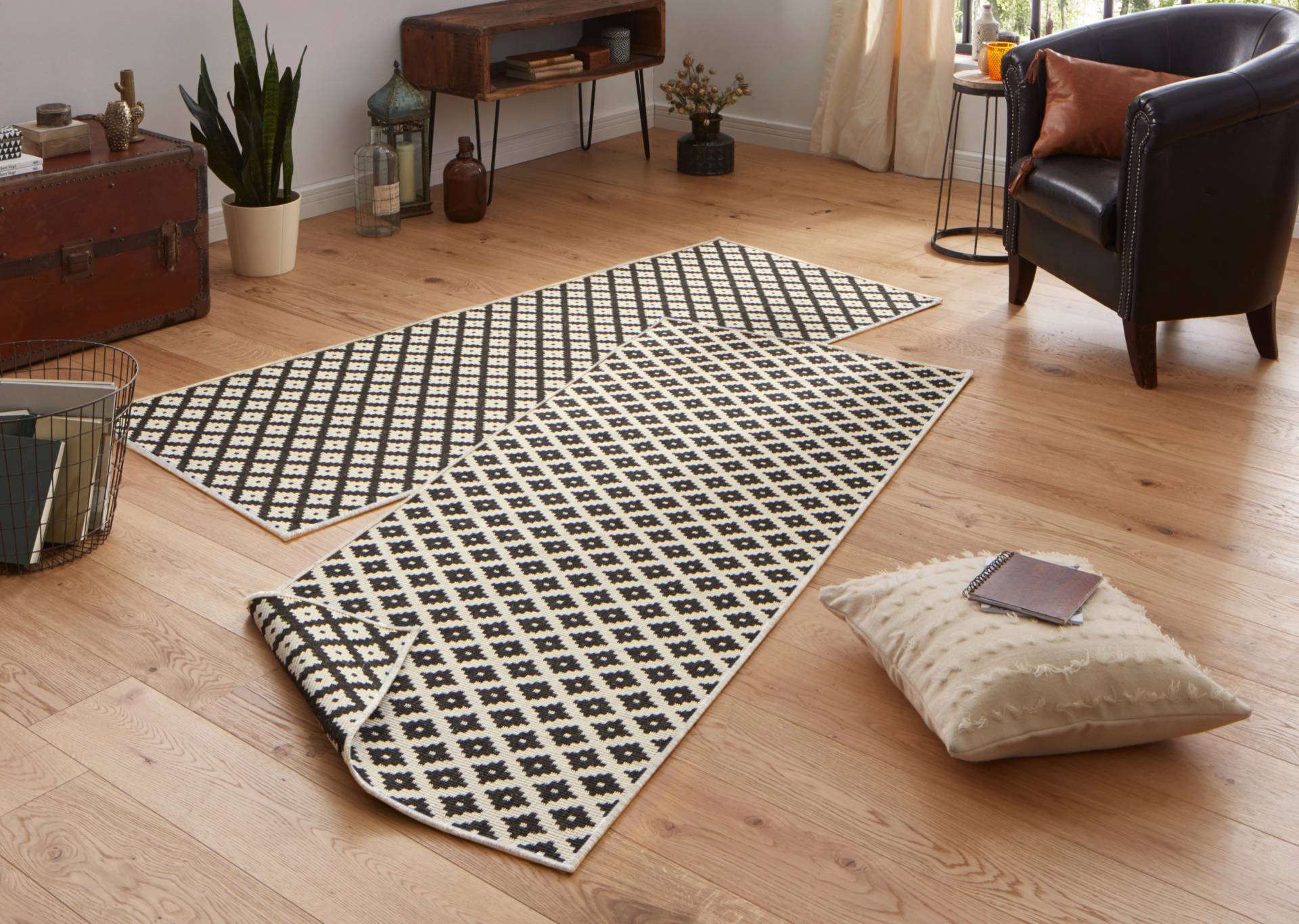 NORTHRUGS Teppich »Nizza Wendeteppich«, rechteckig, 5 mm Höhe, In-& Outdoor, Wetterfest, Balkon, Läufer, Wohnzimmer, Wasserfest von NORTHRUGS