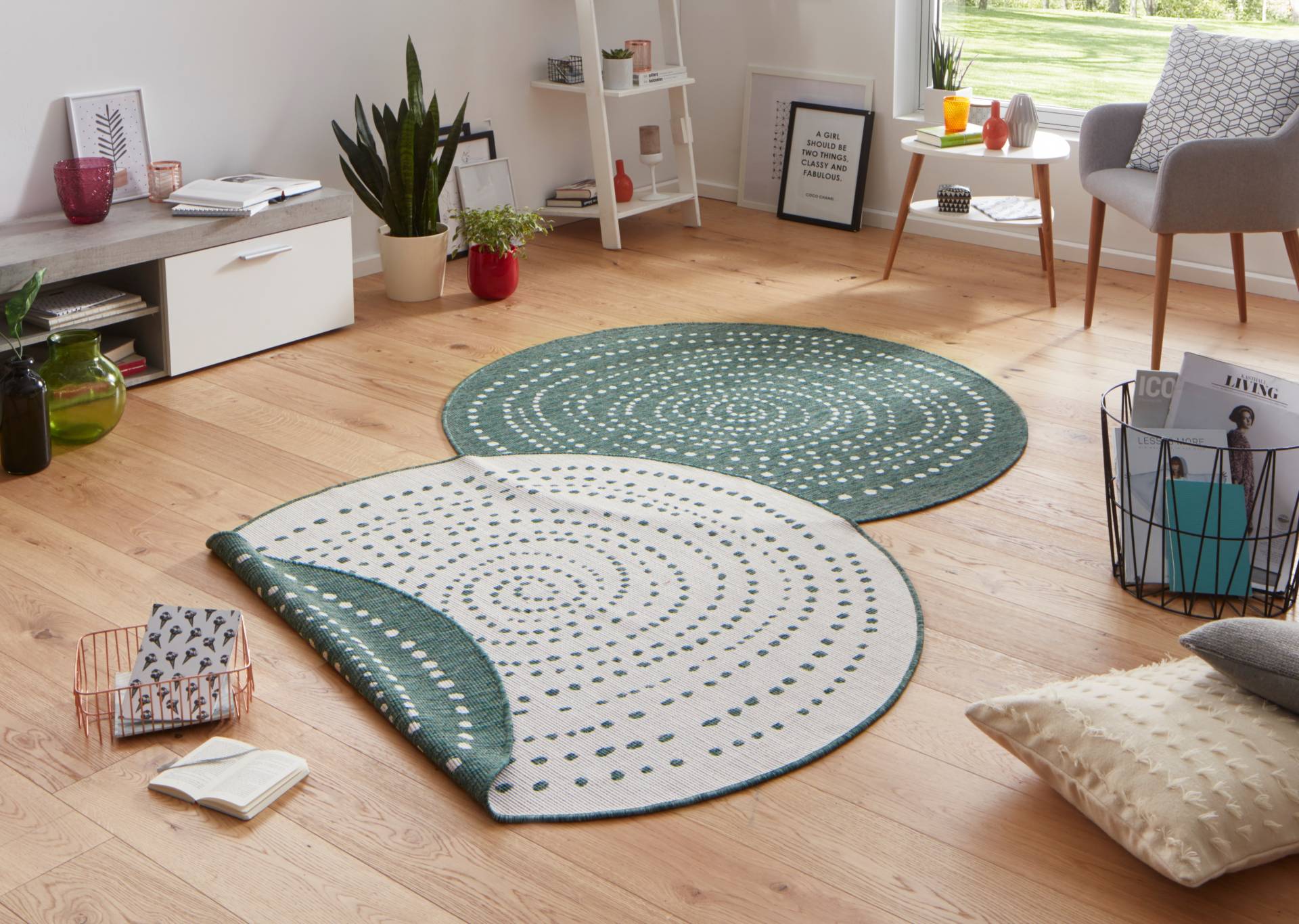 NORTHRUGS Teppich »Bali«, rund, 5 mm Höhe, In-& Outdoor, Wetterfest, Balkon, Garten, Wohnzimmer, Wasserfest von NORTHRUGS