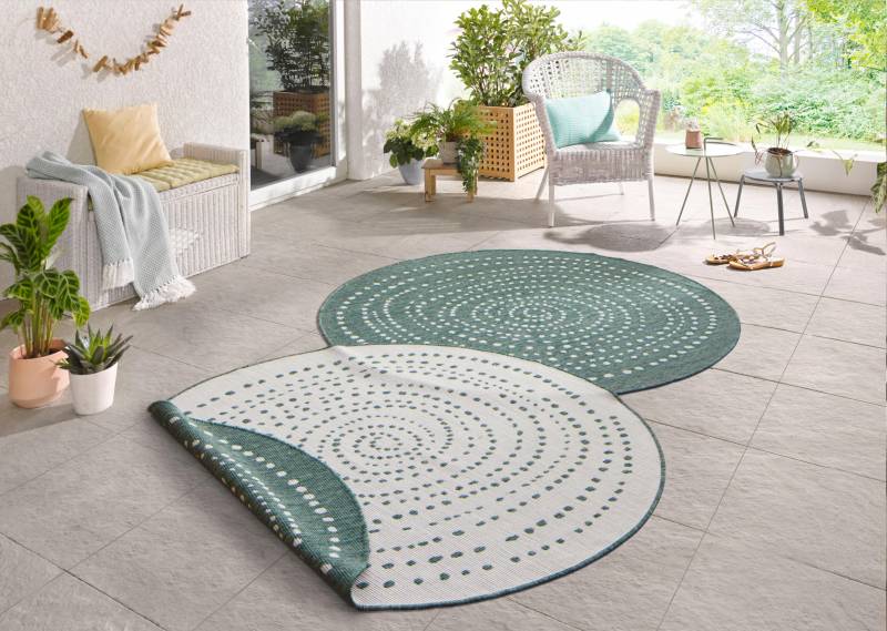 NORTHRUGS Teppich »Bali«, rund, In-& Outdoor, Wetterfest, Balkon, Garten, Wohnzimmer, Wasserfest von NORTHRUGS