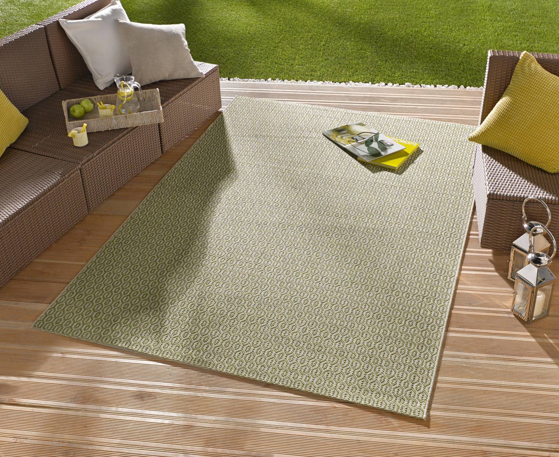 NORTHRUGS Teppich »Coin«, rechteckig, 8 mm Höhe, In-& Outdoor, Wetterfest, Balkon, Sisal-Optik, Wohnzimmer, Läufer von NORTHRUGS