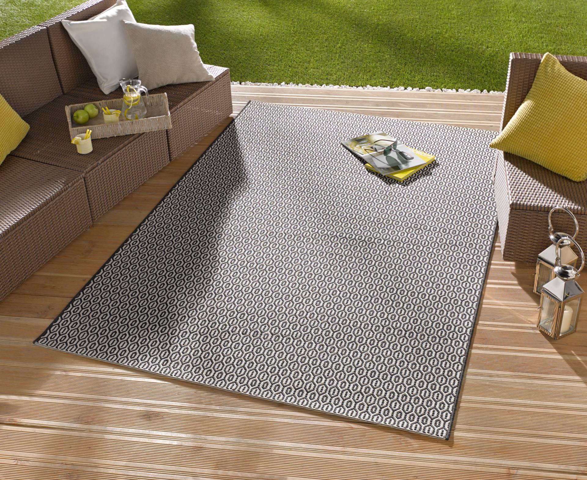 NORTHRUGS Teppich »Coin«, rechteckig, 8 mm Höhe, In-& Outdoor, Wetterfest, Balkon, Sisal-Optik, Wohnzimmer, Läufer von NORTHRUGS