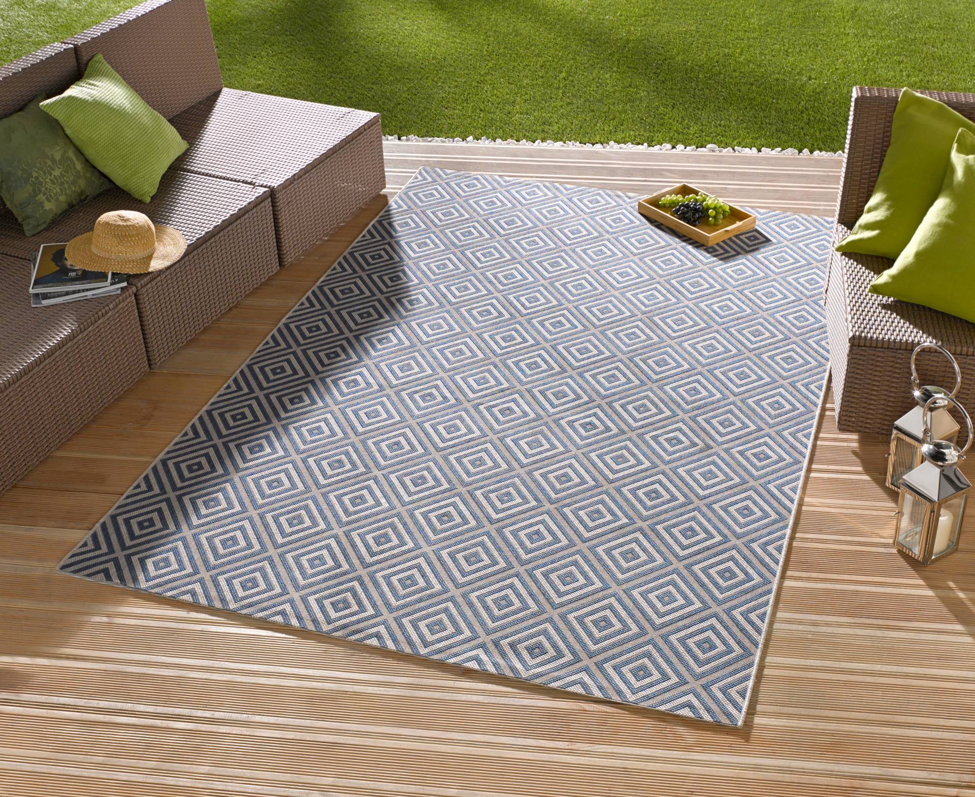 NORTHRUGS Teppich »Karo«, rechteckig, 8 mm Höhe, In- & Outdoor, Läufer, Wetterfest, Raute, Balkon, Garten, Flur NORTHRUGS Teppich »Karo«, rechteckig, 8 mm Höhe, In- & Outdoor, Läufer, Wetterfest, Raute, Balkon, Garten, Flur von NORTHRUGS