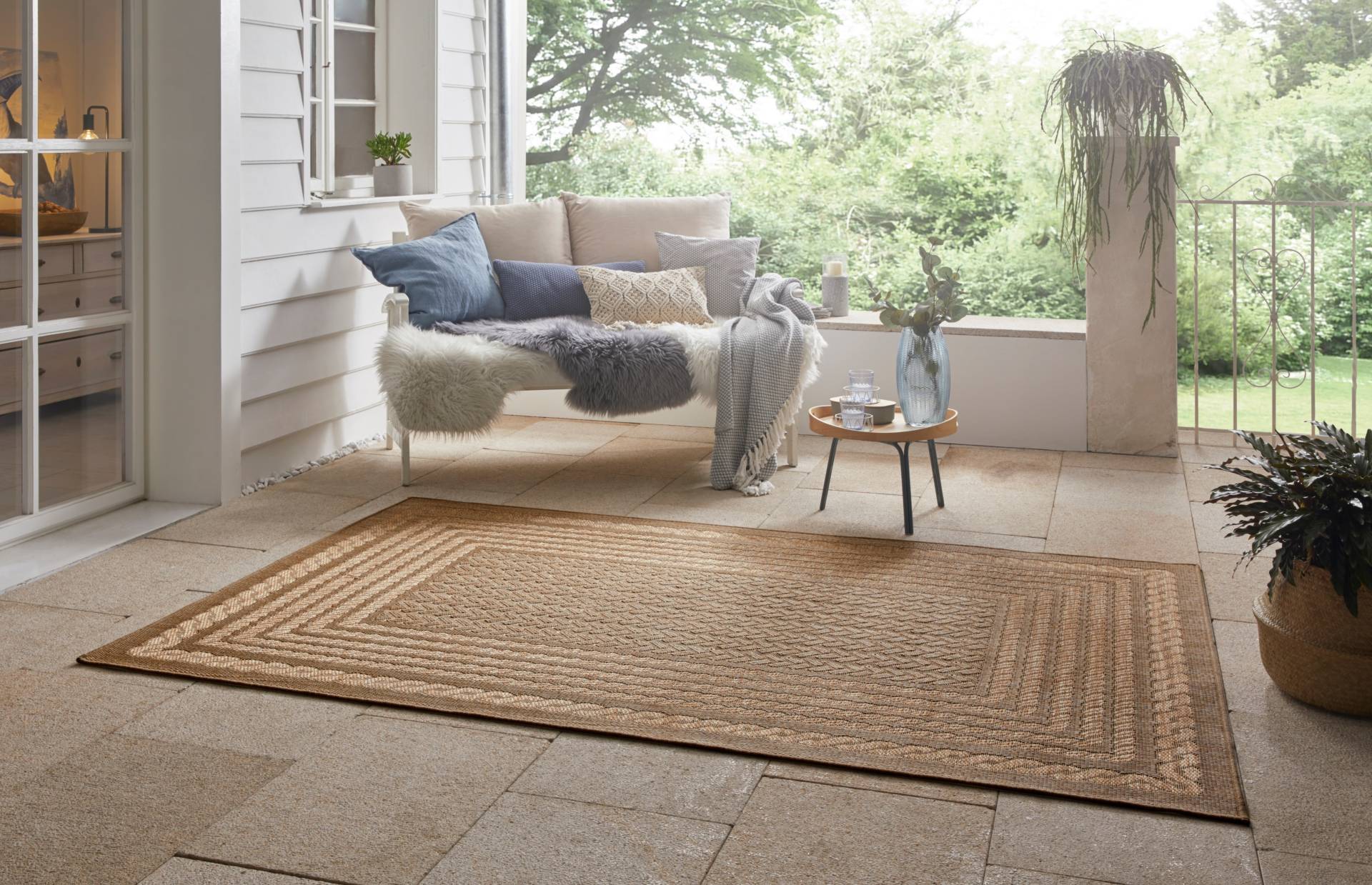 NORTHRUGS Teppich »Limonero«, rechteckig, In-& Outdoor, Flachgewebe, Teppich, Skandi, Garten, Wohnzimmer von NORTHRUGS