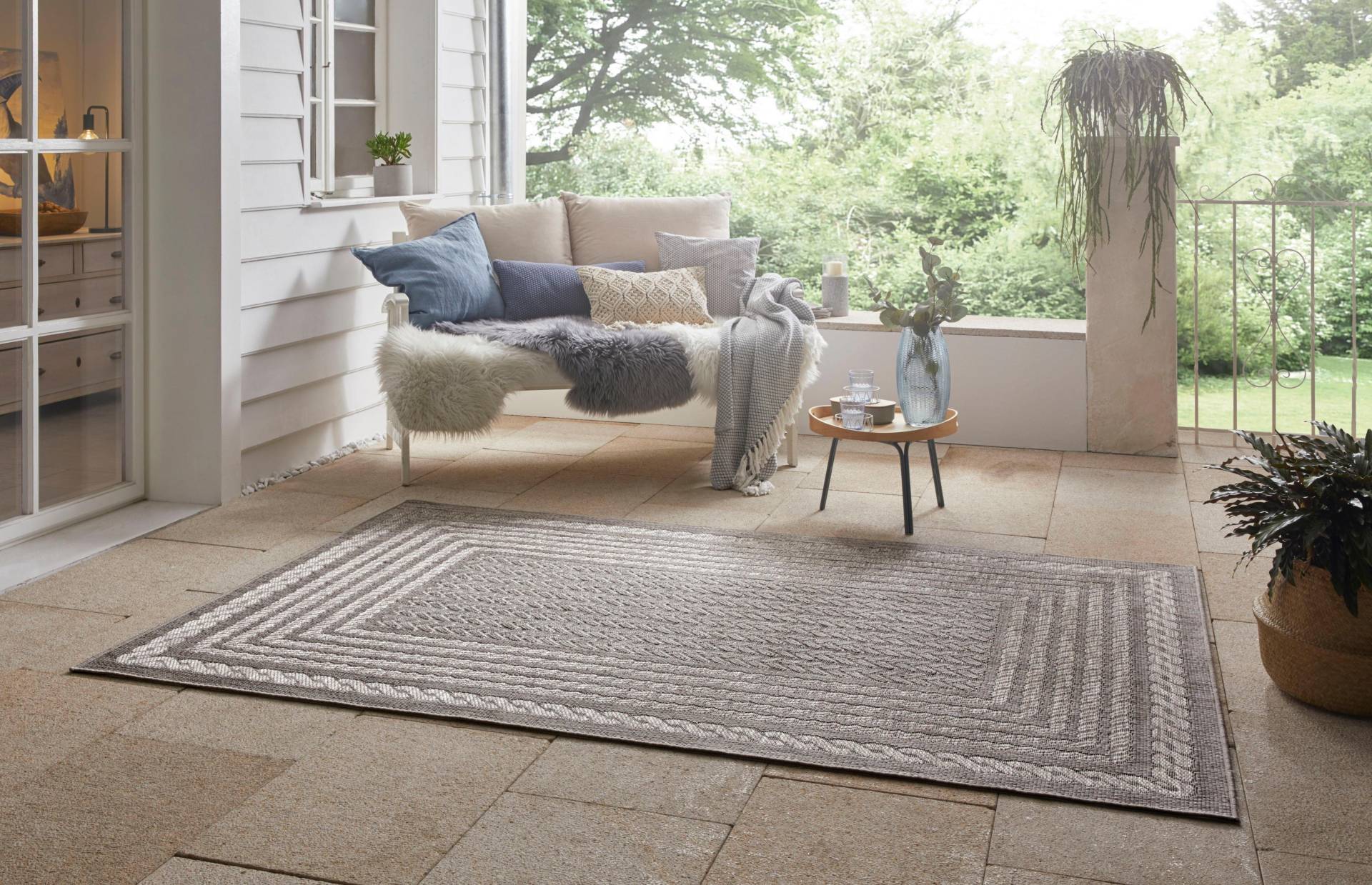 NORTHRUGS Teppich »Limonero«, rechteckig, 6 mm Höhe, In-& Outdoor, Flachgewebe, Sisal Optik, Skandi, Garten, Wohnzimmer von NORTHRUGS