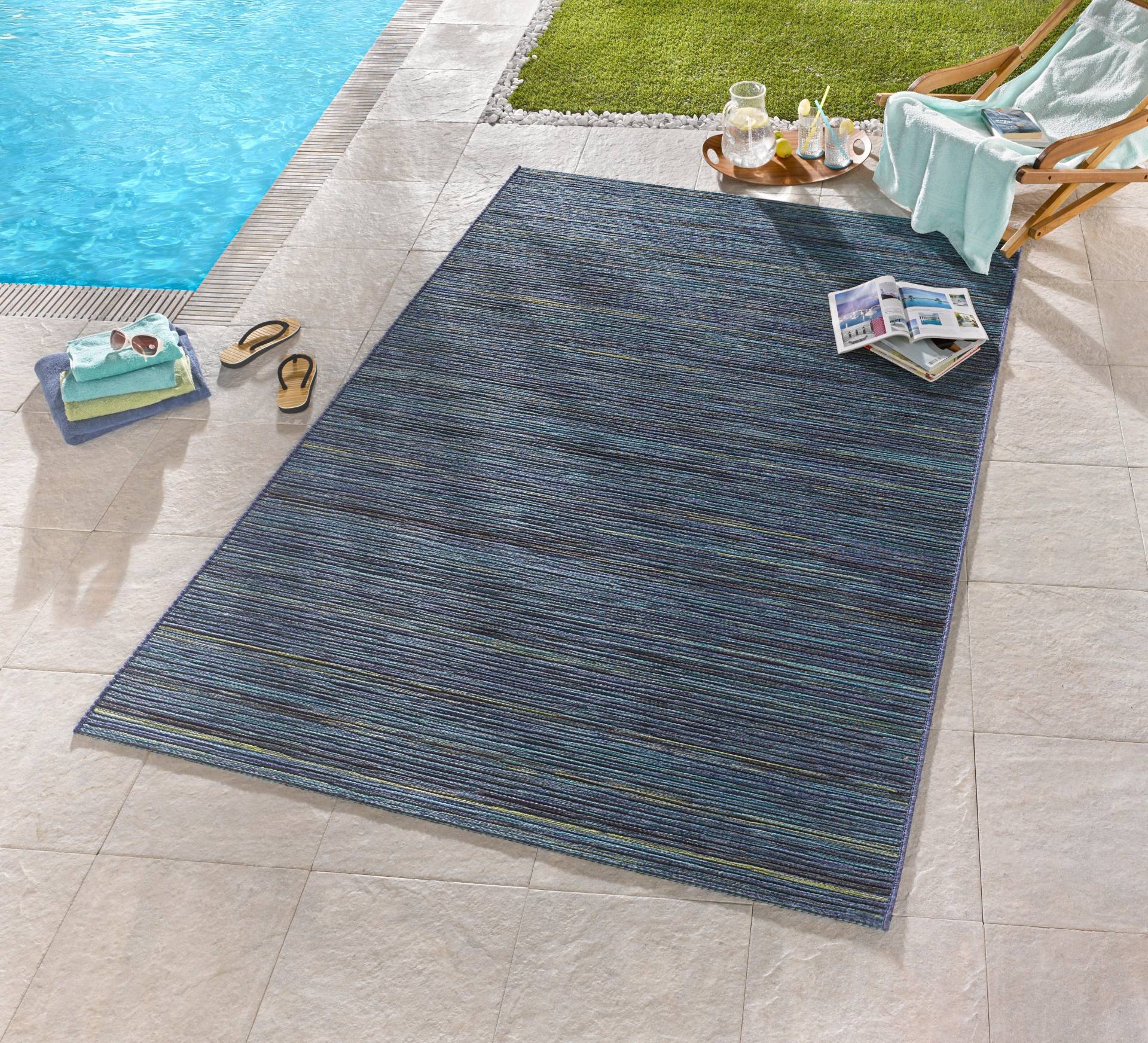 NORTHRUGS Teppich »Lotus«, rechteckig, 7 mm Höhe, In-& Outdoor, Flachgewebe, Modern, Wetterfest, Garten, Wohnzimmer von NORTHRUGS