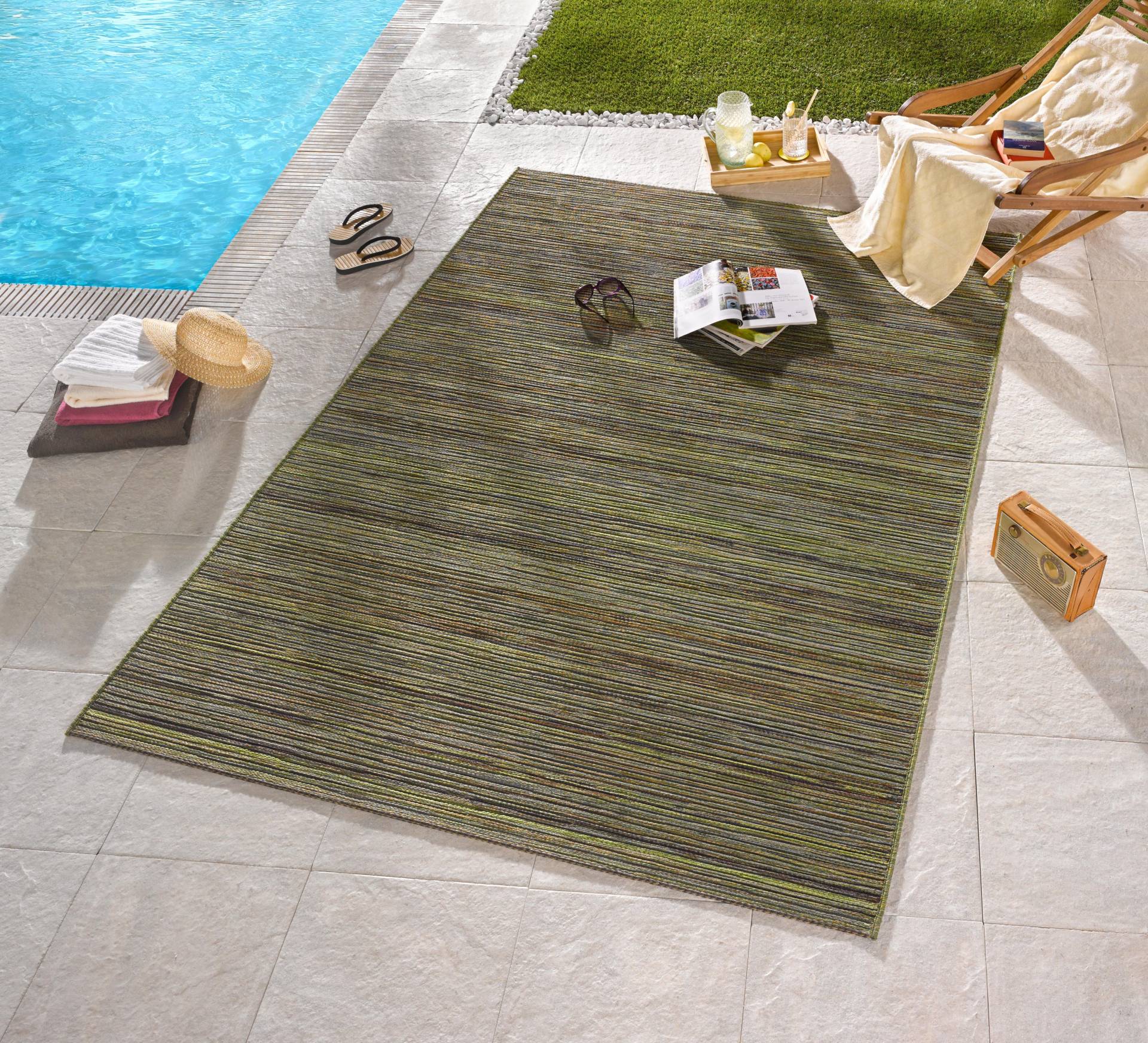 NORTHRUGS Teppich »Lotus«, rechteckig, 7 mm Höhe, In-& Outdoor, Flachgewebe, Modern, Wetterfest, Garten, Wohnzimmer von NORTHRUGS