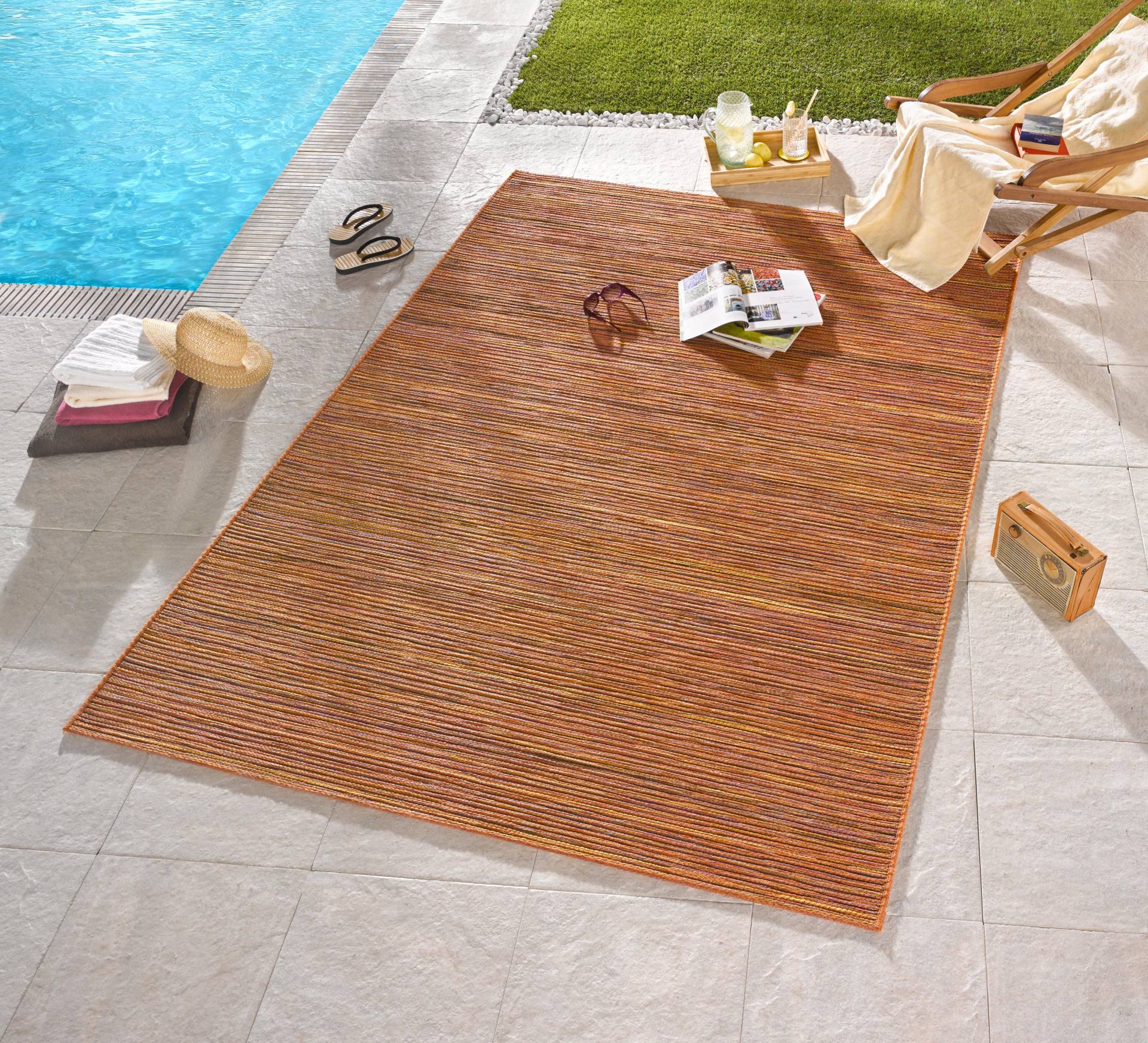 NORTHRUGS Teppich »Lotus«, rechteckig, In-& Outdoor, Flachgewebe, Modern, Wetterfest, Garten, Wohnzimmer von NORTHRUGS