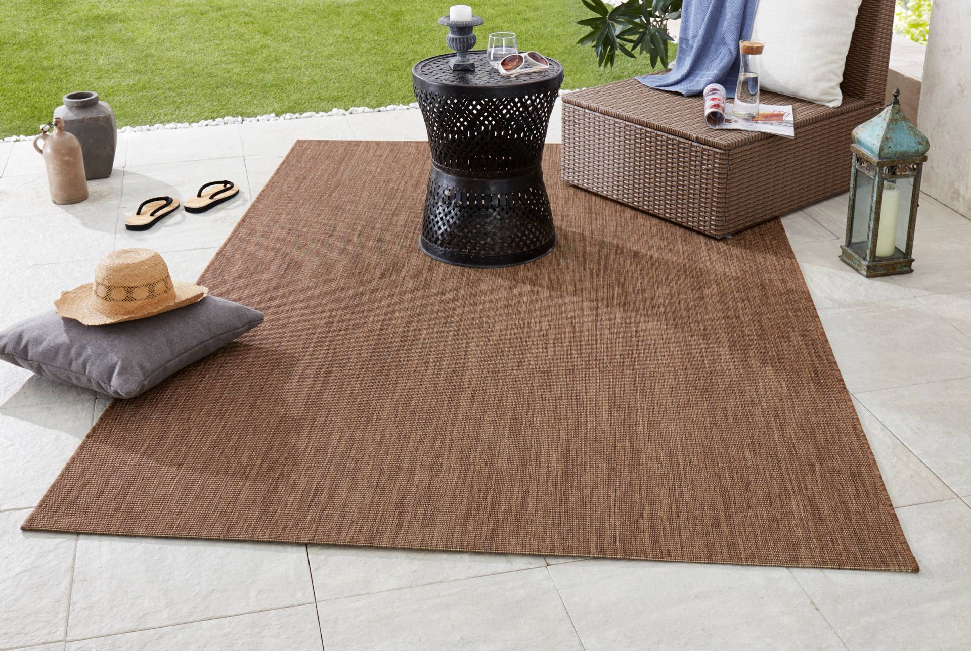 NORTHRUGS Teppich »Match«, rechteckig, 8 mm Höhe, In-& Outdoor, Kurzflor, Teppich, Modern, Unifarben, Wohnzimmer, Balkon von NORTHRUGS