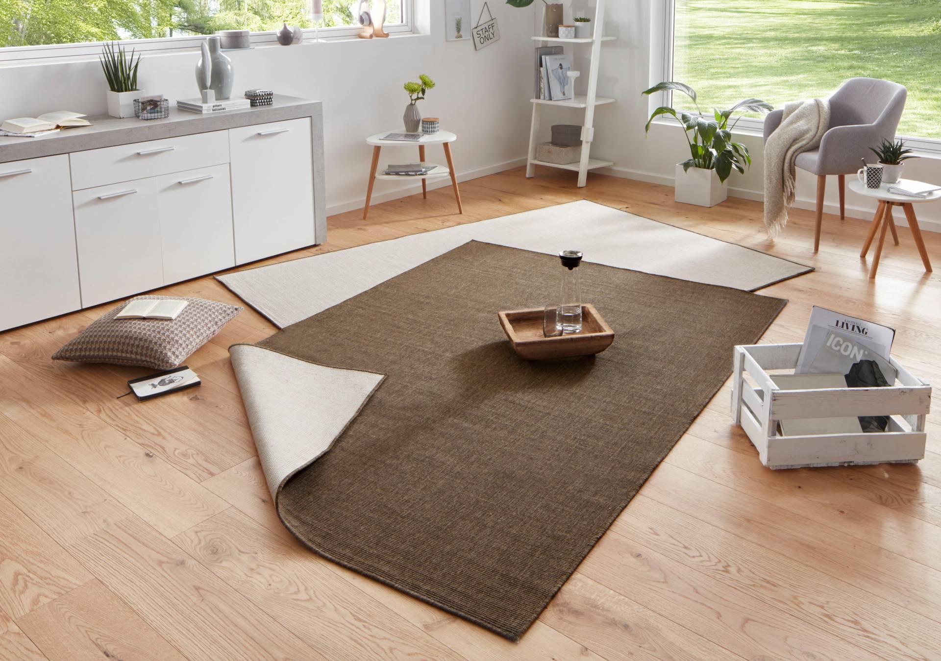 NORTHRUGS Teppich »Miami Wendeteppich«, rechteckig, 5 mm Höhe, In-& Outdoor, Wetterfest, Balkon, Läufer, Wohnzimmer, Wasserfest NORTHRUGS Teppich »Miami Wendeteppich«, rechteckig, 5 mm Höhe, In-& Outdoor, Wetterfest, Balkon, Läufer, Wohnzimmer, Wasserfest von NORTHRUGS
